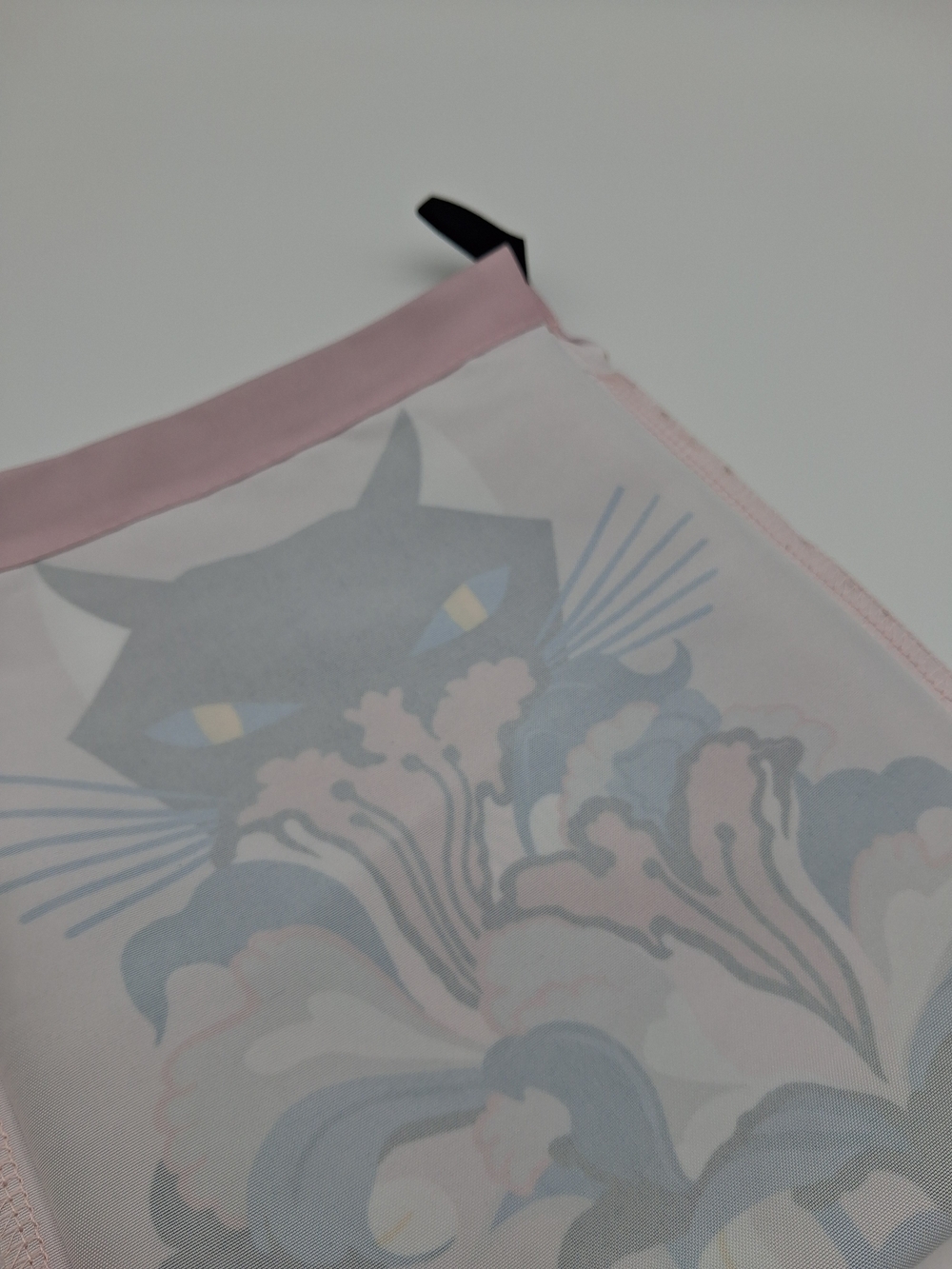 MIU MIU Pink Black Cat Floral Drawstring Dust Bag Pouch Luxury Packaging - Picture 4 of 6